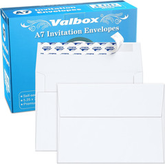A7 Invitation Envelopes 100 Qty Self Seal White 120GSM 5×7 Wedding Baby Shower