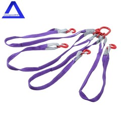 Four Leg Bridle Web Sling 5ft 6600lbs Lifting Slings with G80 Grab Hooks Safe