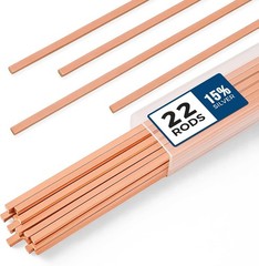 22 pcs Brazing Rods AWS BCuP-5 15% Silver Solder Phos Copper Brazing Alloy Flat