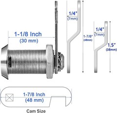 Keyed Alike Cam Locks for Cabinets, Drawers, and Toolboxes – 4 Pack