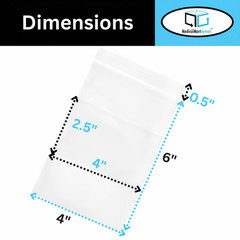 4″x 6″ Reclosable Bag 4 Mil Writeable White Block Water-Resistant 2000 Packs