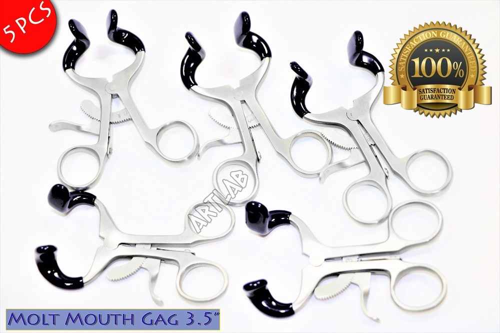 5pcs SET MOLT MOUTH GAG 3.5″ DENTAL MOUTH GAG SURGICAL INSTRUMENTS PREMIUM