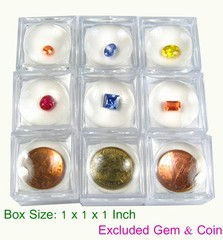 36 PCS OF CLEAR PLASTIC LENS MAGNIFIER ON TOP GEM COINS JAR JEWELRY DISPLAY BOX