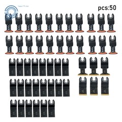 50PCS 4 Types Titanium Oscillating Tool Blades Curved Edge Oscillating Saw Blade