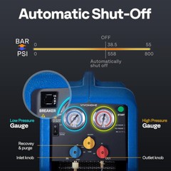 Portable Refrigerant Recovery Machine R1234yf R32 3/4HP AC HVAC Recycling Tool