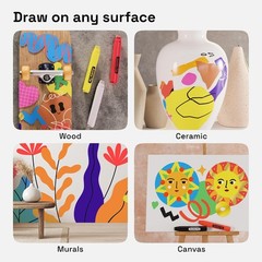 12 Multicolor Paint Pens for Glass Marking, Rock Painting, Ceramic, Wood,