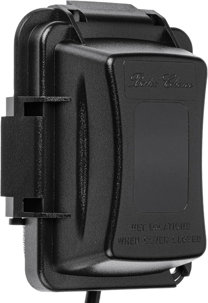 Bates Weatherproof Outdoor Outlet Cover 1-Gang Electrical Receptacle Black