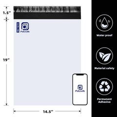POLYSELLS 100 Pcs 14.5×19 Inch Poly Mailers Shipping 14.5″ X 19″, 100