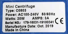 VWR C0803 Mini Centrifuge with Quick-Release Rotors, 7500 RPM, Used (3367848)