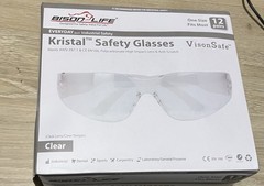 Qty. 12 BISON LIFE Safety Glasses Meets ANSI Z87.1 – NEW