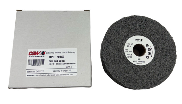 CGW 6″ x 2″ x 1″ Deburring Wheel – Multi Finishing Silicon Carbide Medium