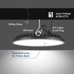 8Pack LED 200W UFO High Bay Lights Factory Shop GYM Warehouse Light Lamp Fixture