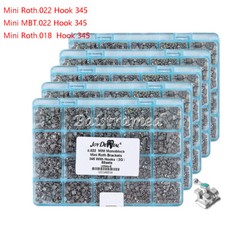 AZDENT Dental Ortho MIM Monoblock Brackets Braces Mini Roth MBT 018 022 Hook 345