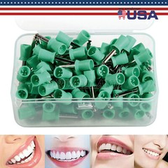 100 Dental Soft Prophy Cup Rubber Polish Brush Polishing Teeth Latch Type