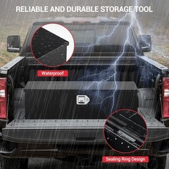 39in Aluminum Truck Tool Box Security Lock Wider Handles Waterproof Black