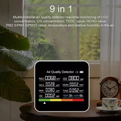 Multi-function Air Quality Monitor For Home Use 9-in-1 Detector W/LED Display