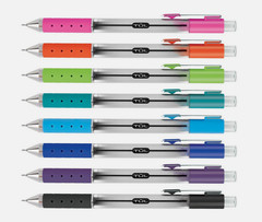 2 pack – Retractable Gel Pens, Needle Point, 0.5 mm, Gray Barrel
