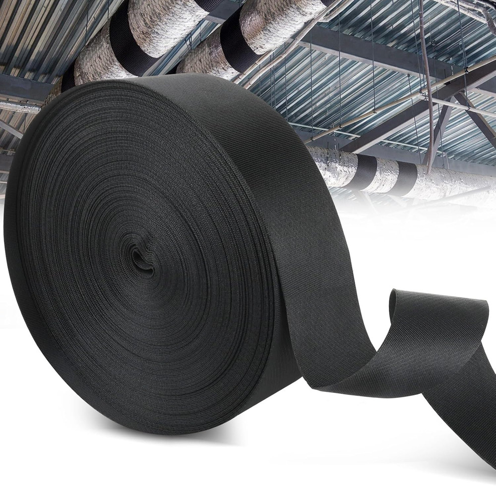 100Ft HVAC Duct Strap, Tight-Weave Nylon Duct Support Webbing, Heavy Duty Duct H