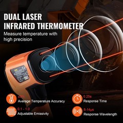 VEVOR Infrared Thermometer -40°F – 2732°F Dual Laser Temperature Gun Non-Contact