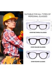Qty.1 BISON LIFE Diamont Vented Over Glasses Safety Glasses Meets ANSI Z87.1 New