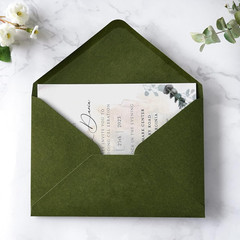 50 PCS/Pack A7 Envelopes 5.25 x 7.5” Olive Green Envelopes For 5×7” Wedding…
