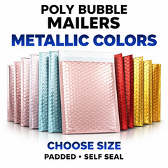 Metallic Poly Bubble Mailers Any Size Shipping Padded Envelopes Self Seal Bags