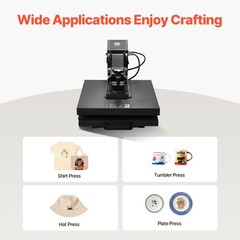 Heat Press Machine 15 x 15 inch Sublimation Printer Transfer for DIY