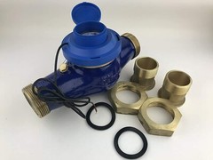 DAE MJn-200 2″ Water Meter, Pulse Output + Couplings, Gallons