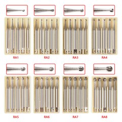 5 Pcs/Pack Dental RA Round Carbide Bur For Slow Speed Latch Type RA 1#- RA 8#