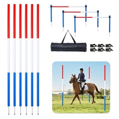 6 Pcs Pole Bending Poles for Horses,6FT Adjustable Equestrian Training Equipm…