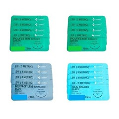 2/0 Training Sutures Silk Nylon Polyester Polypropylene Braided 16/pack sterile
