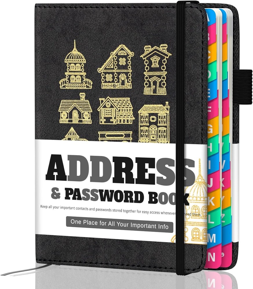 Address Book with Colorful Alphabetical Tabs (4.7″ X 6.2″) – Telephone Address
