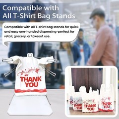 YoYoRain White Thank you bags, 100PCS T shirt bags, To Go Bags,Grocery bags, …