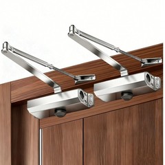 2 Pack 65-85 Kgs Size4 Commercial Door Closer Silver Aluminium Alloy Heavy Duty