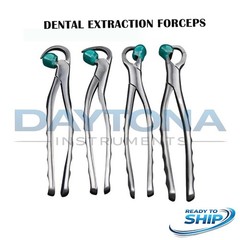 Dental Extraction Physics Forceps Standard Series Set of 4 Pcs with Bumpers