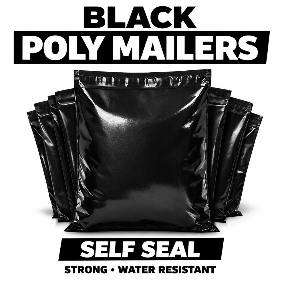 Black Poly Mailers Shipping Bags Self Seal Envelopes for eBay Shipping Bulk