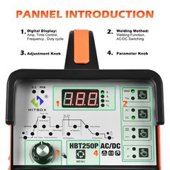 HITBOX Aluminum AC/DC TIG Welder 220V 200A Digital MMA TIG Welding Machine Pulse