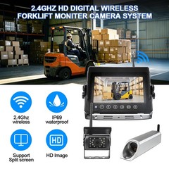 Forklift Blind Spot Assistance System 2.4G Wireless Camera Moniter 2 Lens Switch