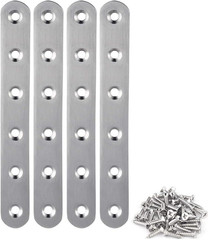 4 Pieces Stainless Steel Straight Brace (6.1 X 0.7 Inch，156 X 18 Mm) Flat Straig