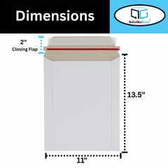 11″ x 13.5″ Rigid Photo Document Mailers Shipping Envelopes White 200 Pieces