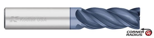 1/4 VI Pro 4 Flute Carbide Endmill ALCRO-MAX Coated with Corner Radius