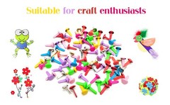 100pcs Multicolor Split Pins Pastel Metal Brad Fasteners
