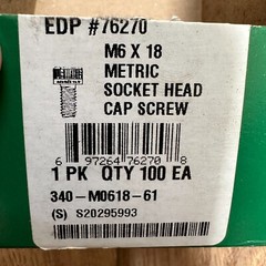 (100) USA M6X18 Metric Socket Head Cap Screws 340-M0618-61 76270 M6 x 18mm
