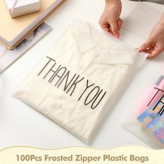 Clothes Packaging Bags Frosted Zipper Thick Plastic Bags 100 Count 10×13 Inch…