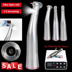 Dental 1:5 Fiber Optic LED Contra Angle Increasing Handpiece Fit NSK E-Type USA