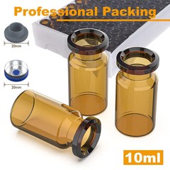 100/500/1000Pcs 10ml Amber Glass Vials Headspace Vials w/ Flip Caps Sample Vials