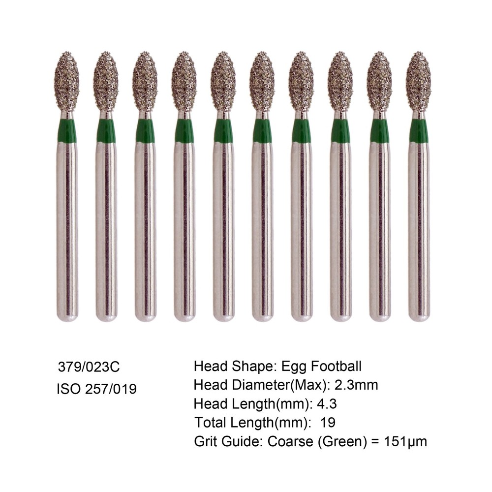 Dental Diamond Burs FG 379/023C 379/023XF Egg Football for High Speed Handpiece