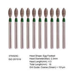 Dental Diamond Burs FG 379/023C 379/023XF Egg Football for High Speed Handpiece