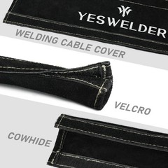 Flame Resistant Leather TIG Welding Torch Cable Cover – 25ft (7.6m) Black Sleeve