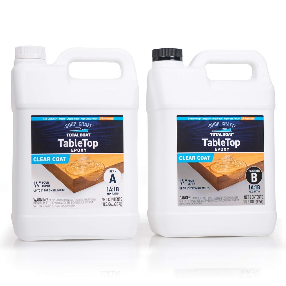 TotalBoat Table Top Epoxy Resin Kit – 2 Gallon Crystal Clear Epoxy with High